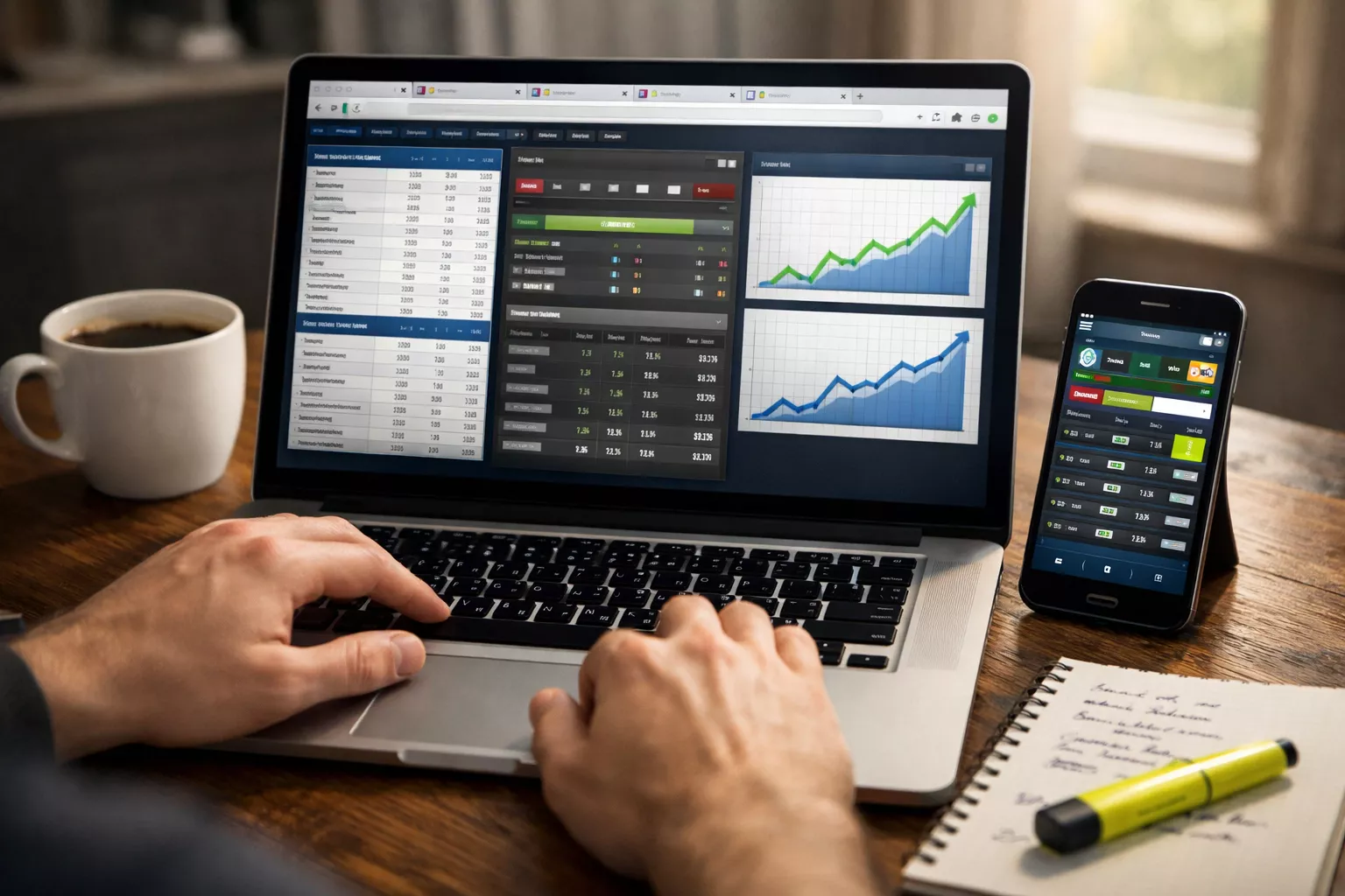 Bettor analyzing multiple betting market options