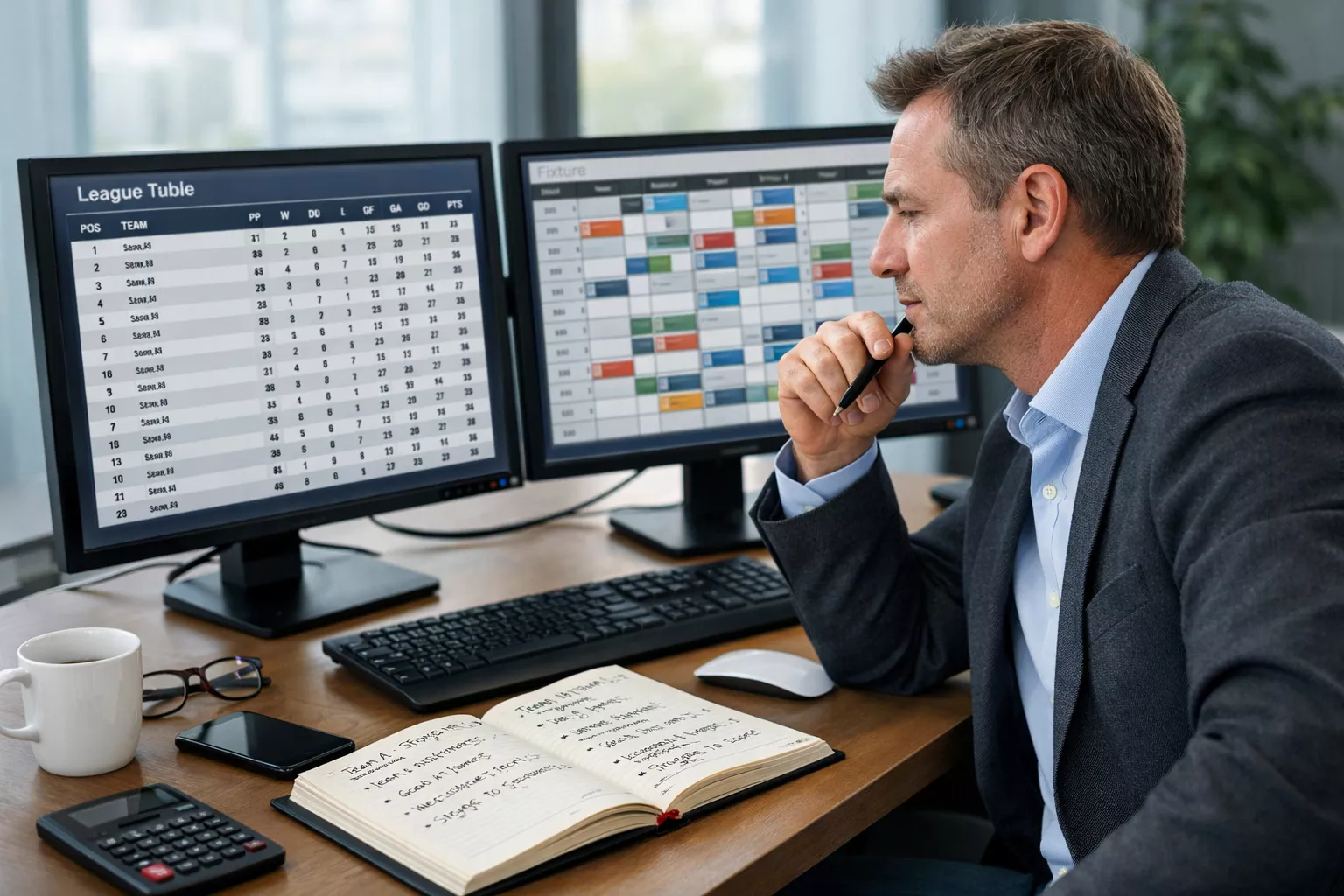 Sports analyst reviewing season-long betting options